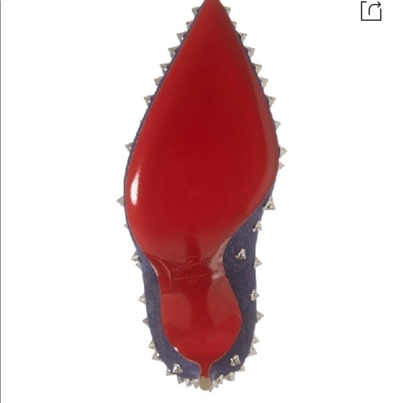 Louboutin Aimantaclou Studded Blue Denim Pumps Heels Size 39 - Picture 6 of 16